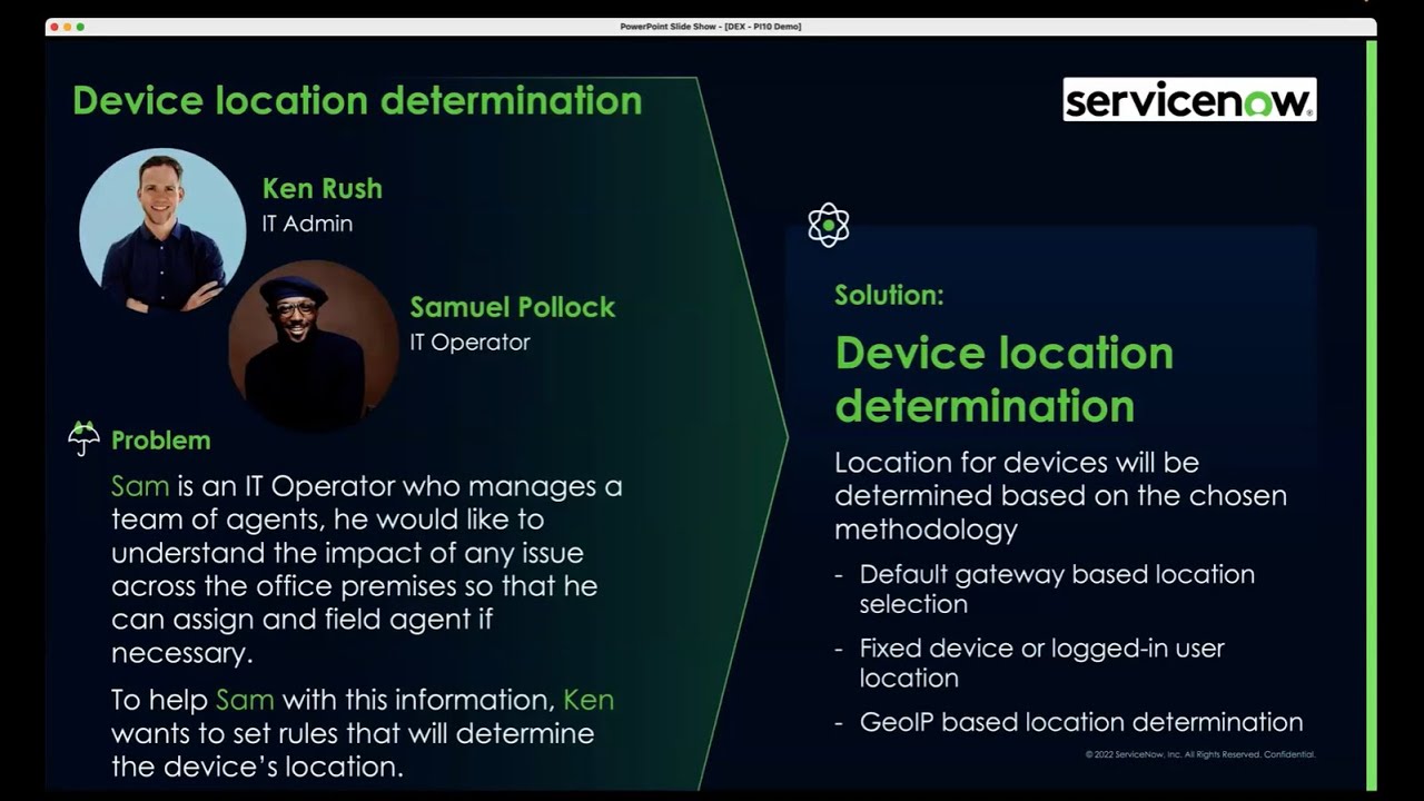 ServiceNow Digital End-user Experience (DEX) Device Location Determination Demo
