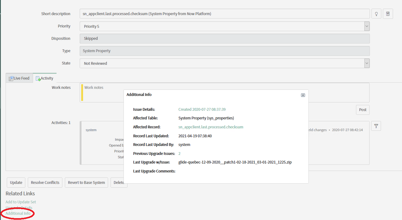 Adding Detail to the Upgrade History Task