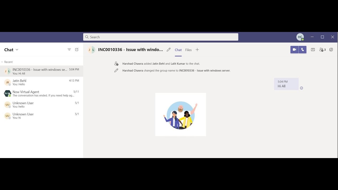 Start a group conversation from the ticket | Teams Integration | ServiceNow for Microsoft Teams