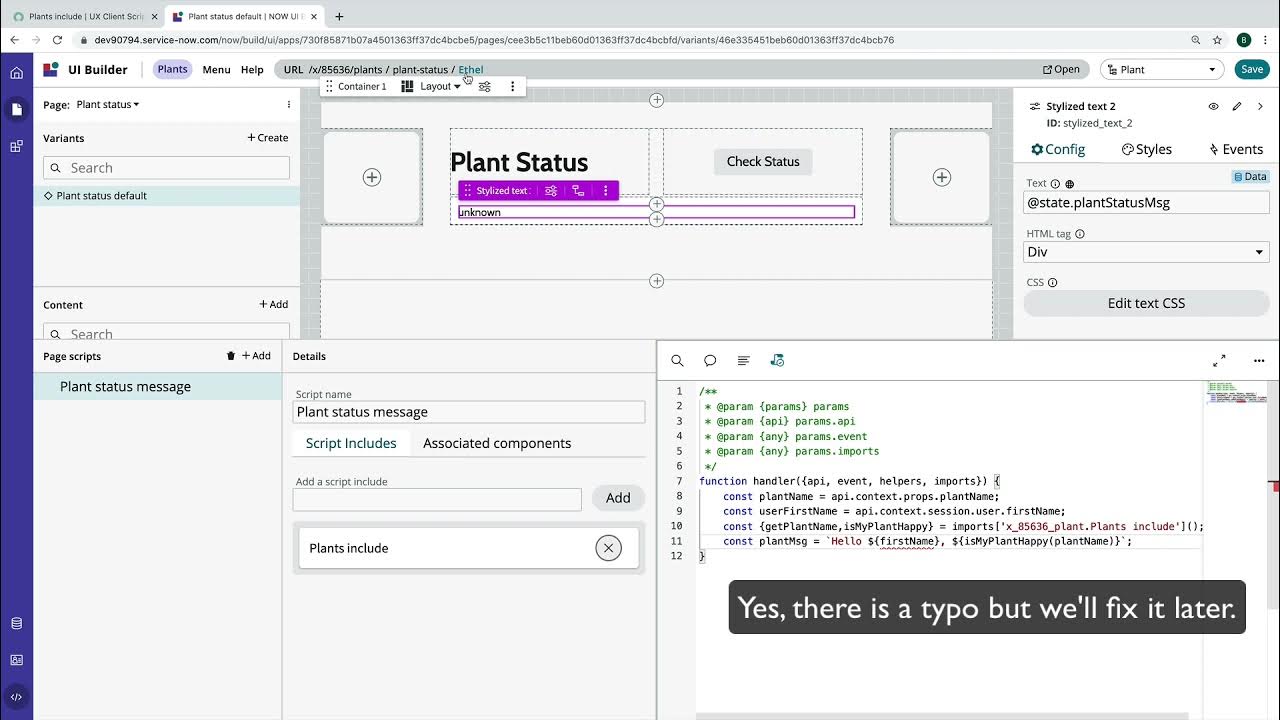 UI Builder - Client Scripts
