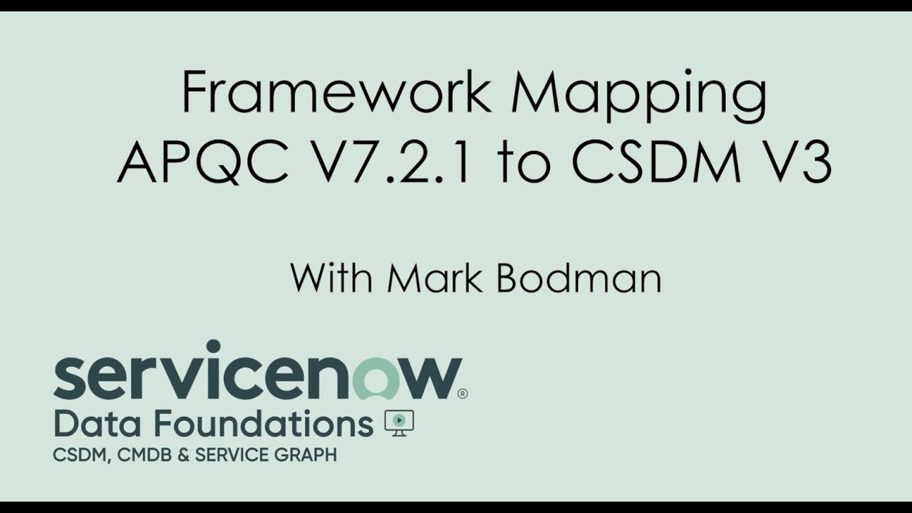 CSDM V3 Framework Mapping: APQC V7.2.1