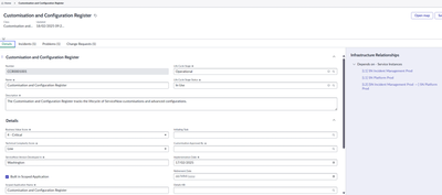 ServiceNow Customisation Register: Why & How