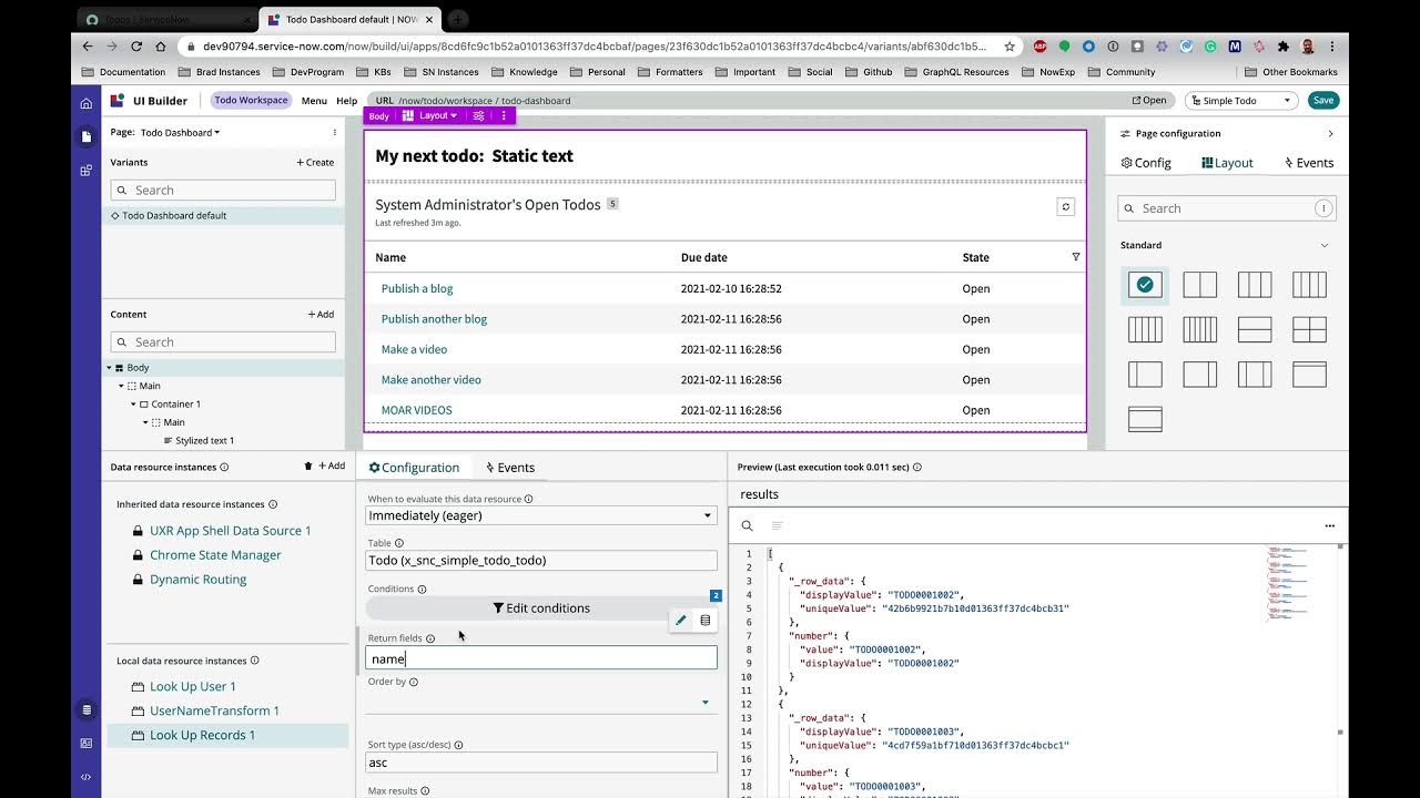 UI Builder - Using a data resource