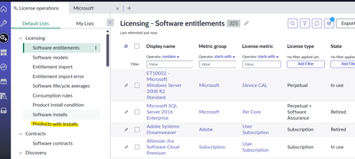 Yokohama - SAM - License Summary & Software Complaince Functionalities