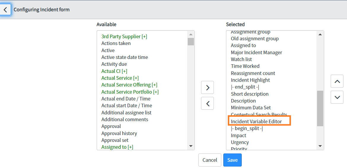 Remove incident variables from incident form (classic view) when created via portal