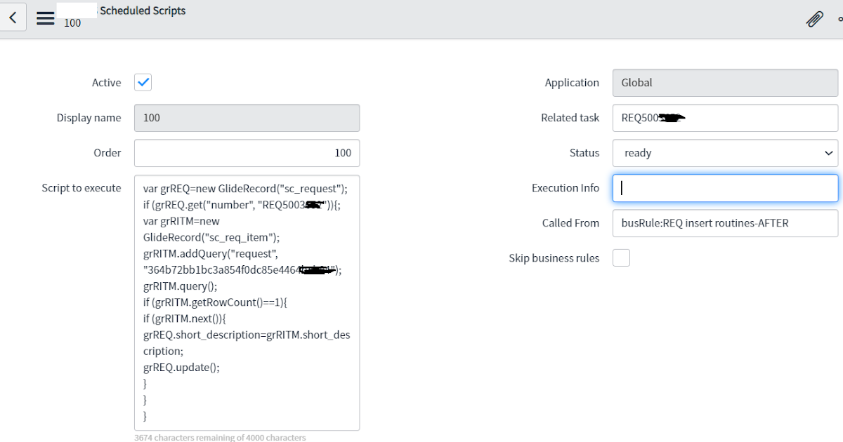 Write to script processing table (extended from DL) to execute stored gliderecord scripts