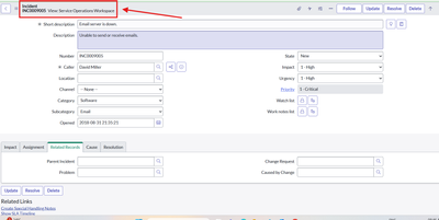 How to setup a Default Filter for a related list in SOW for an incident record