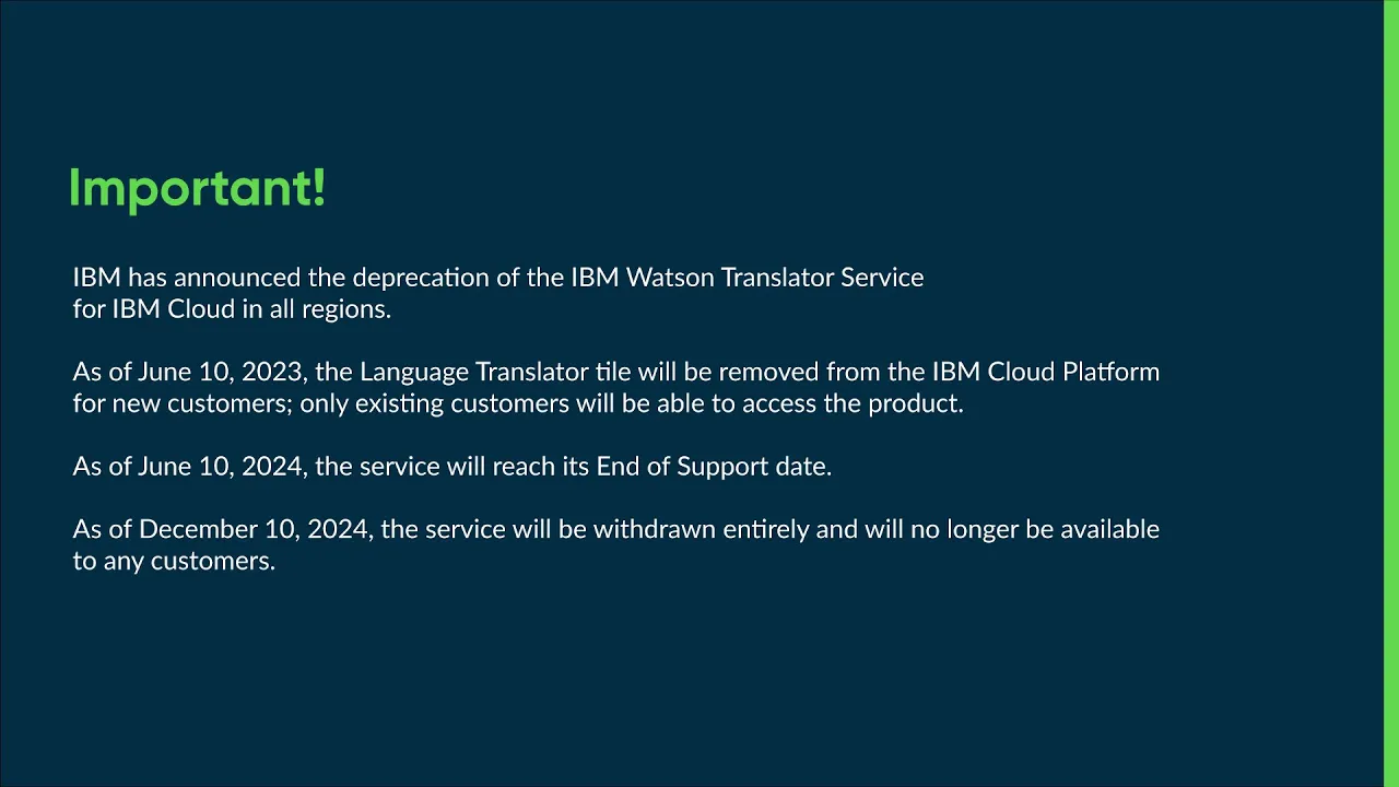 Dynamic Translation | Integrate with IBM translation service
