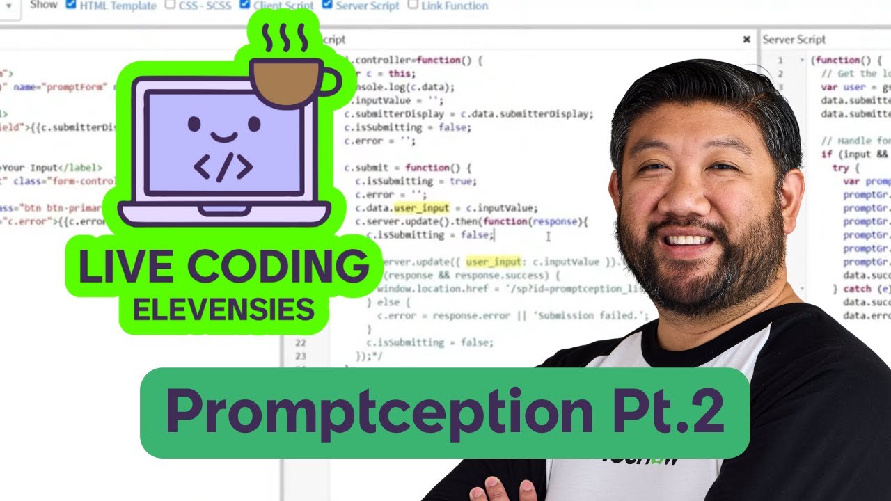 Live Coding Elevensies - Continuing the Promptception app