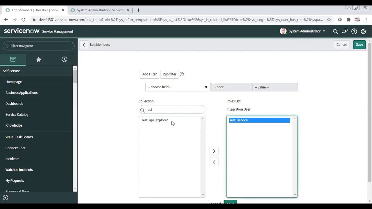 6. Basic Authentication for  ServiceNow Inbound Integration