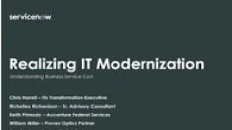 Realizing IT Modernization Through Understanding Business Service Cost