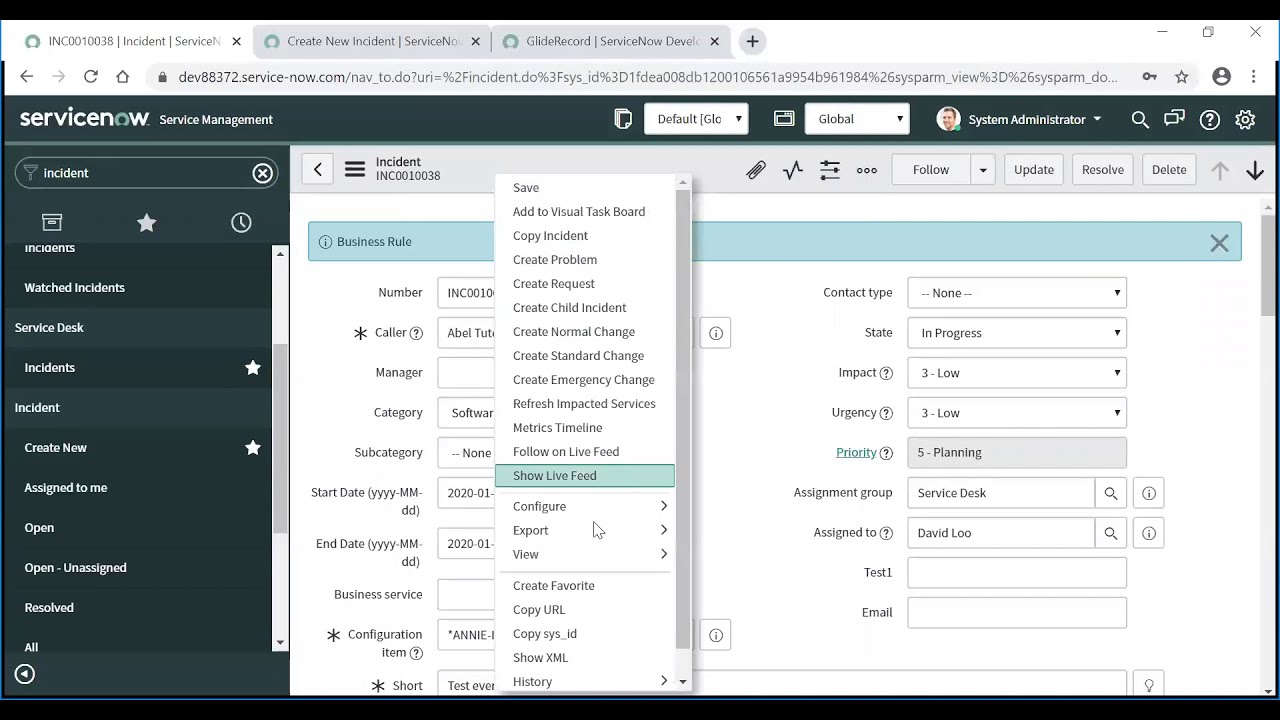 17. ServiceNow - Scripting - Part 1