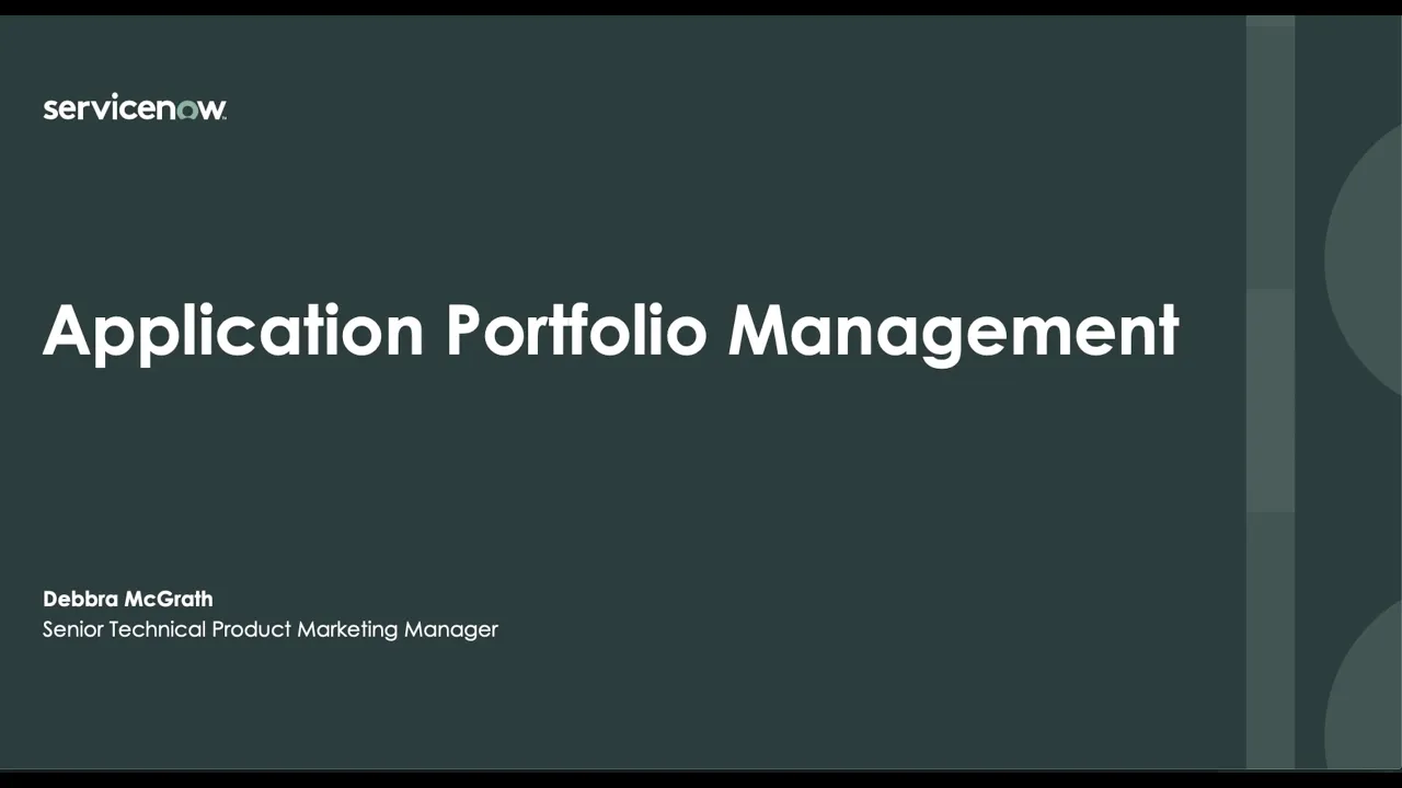 Demo - ITBM Application Portfolio Management
