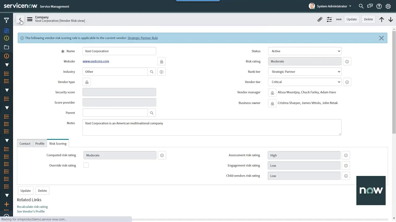 Vendor Engagements and Risk Areas