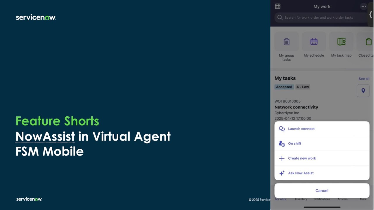 Feature Shorts: Now Assist in Virtual Agent FSM Mobile