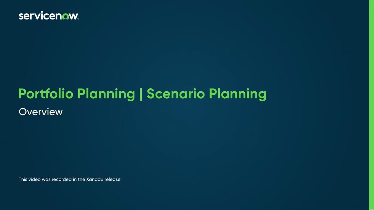 Portfolio Planning | Scenario Planning