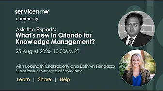 8/25 Ask the Expert: What's new in Orlando for Knowledge Management