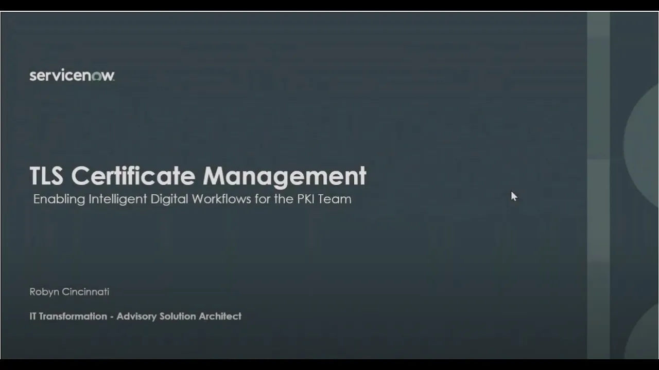 TechTalk - Discover and manage TLS certificates in ServiceNow