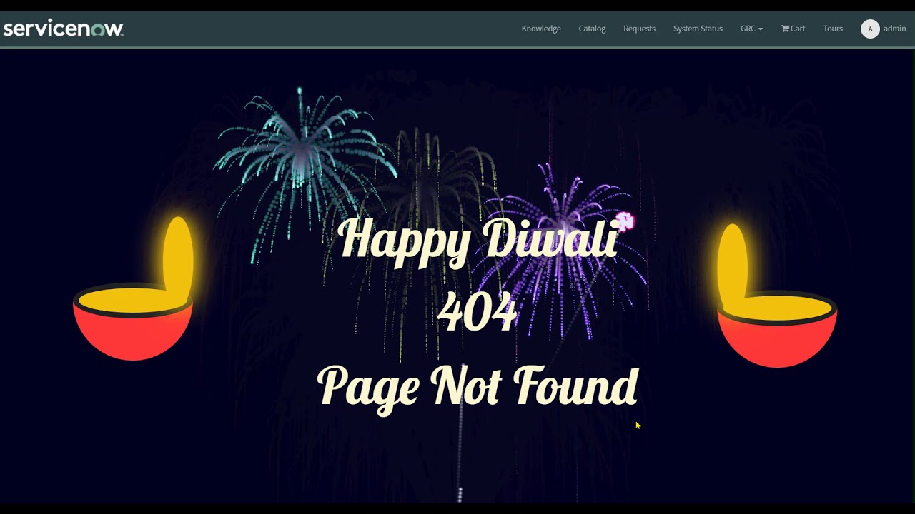 ServiceNow Service Portal - Diwali Special 404 Page
