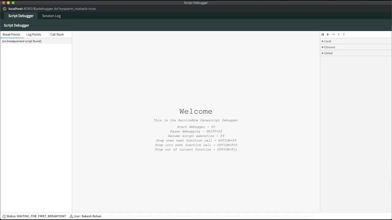 Introduction to ServiceNow Script Debugger