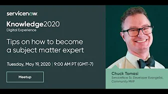 Success Meetup: Community MVP Chuck Tomasi - shares tips to how to become a subject matter expert