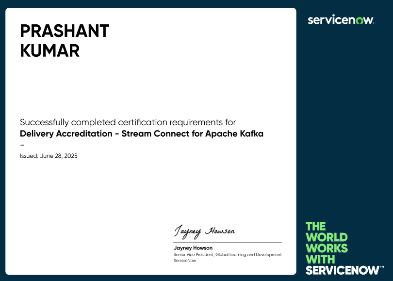 Delivery Accreditation — Stream Connect for Apache Kafka