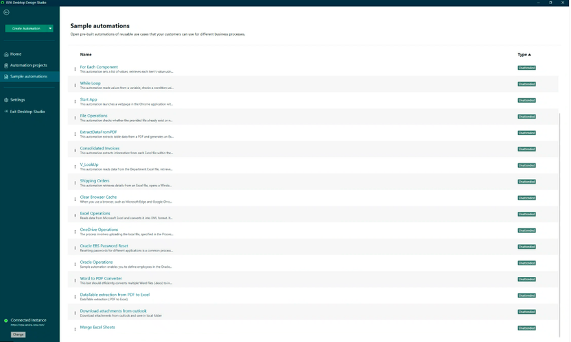 Use Sample Automations in RPA Desktop Design Studio: Simplify and Accelerate Your Automation Journey