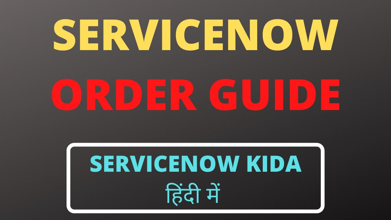 Order Guide in Servicenow tutorial