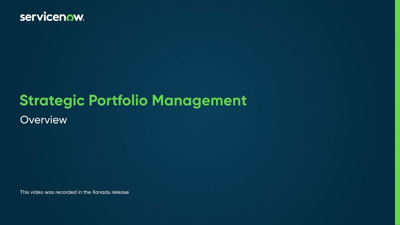 Strategic Portfolio Management | Overview