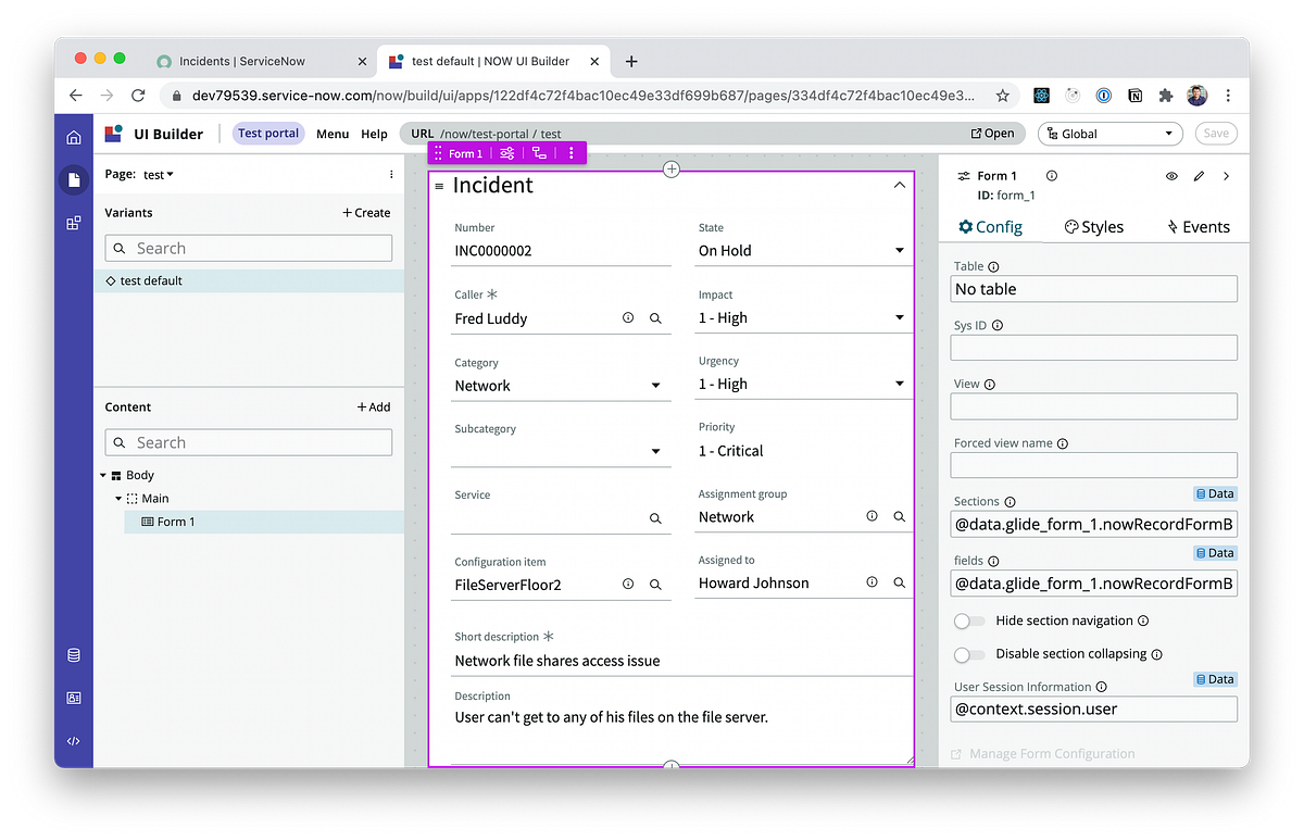 Now Experience UI Framework: Forms