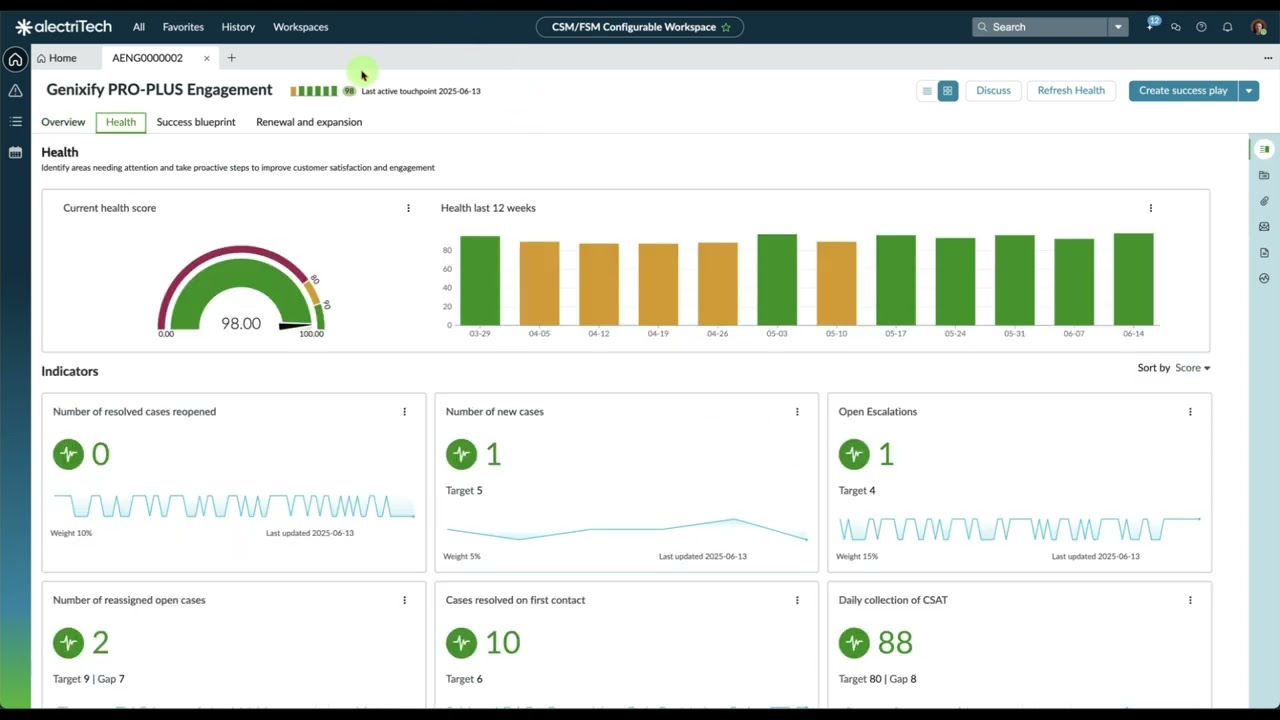 Customer Success Management Workspace Overview