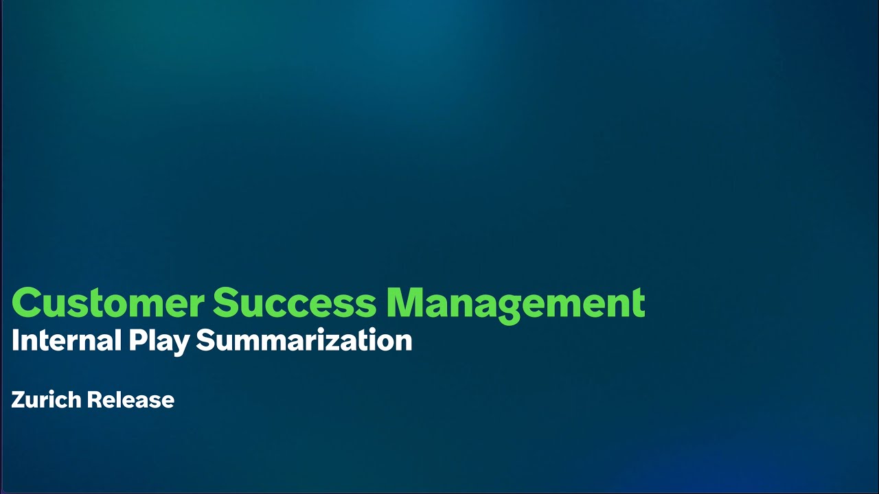 Success Summarization - Internal Play Summarization