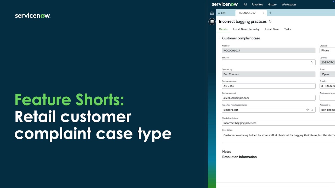 Feature Shorts: Retail customer complaint case type