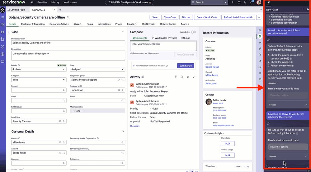 Now Assist for CSM - Multi‑Turn Q&A in Now Assist Panel