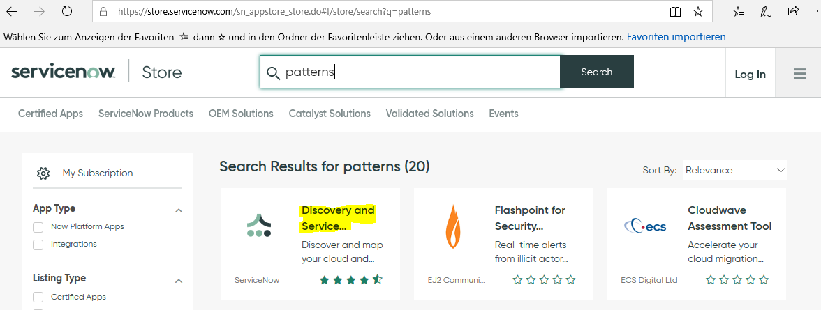 Update ServiceNow Discovery and Service Patterns