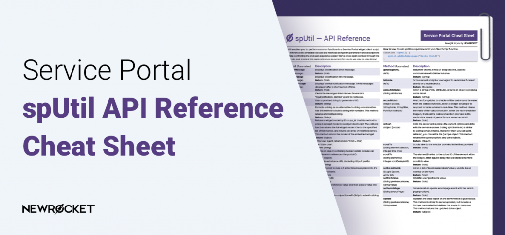 spUtil API Reference Cheat Sheet