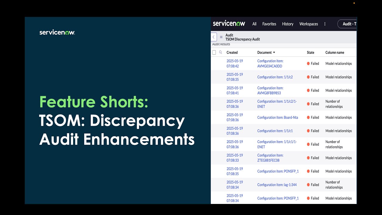 Feature Shorts: TSOM - Discrepancy audit enhancements