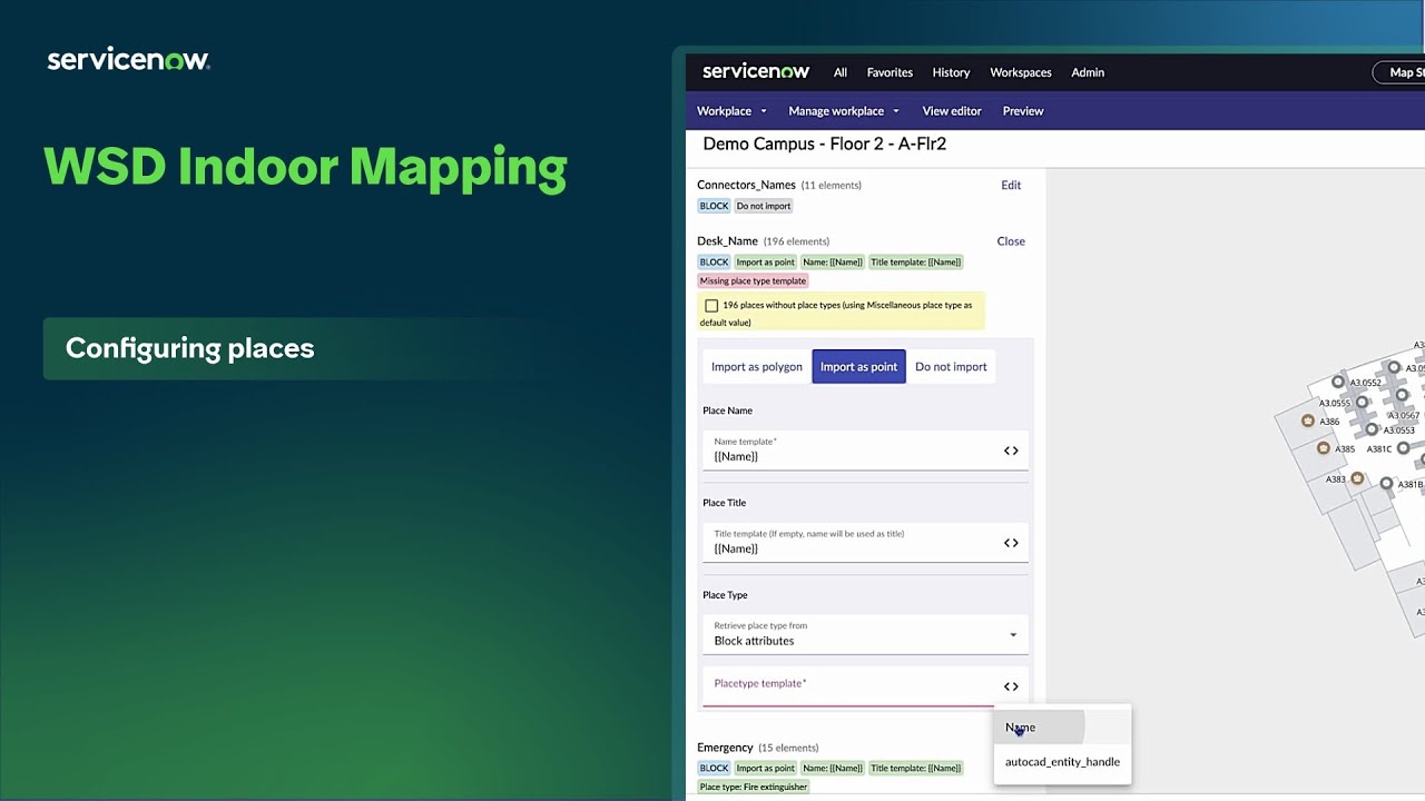 Workplace Service Delivery | Configuring places in WSD indoor mapping