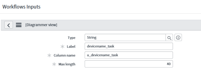 Workflow inputs