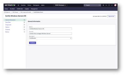 "New" Data Certification - Data Certification experience in CMDB Workspace