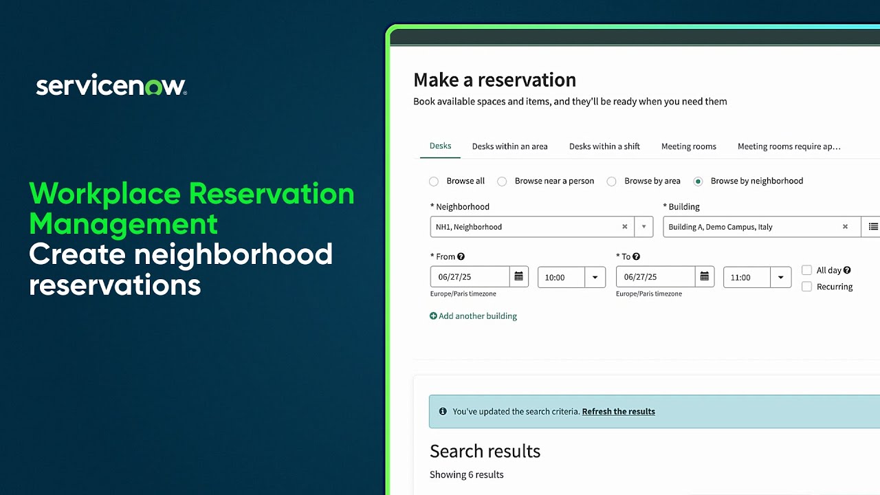 Workplace Reservation Management | Create neighborhood reservations