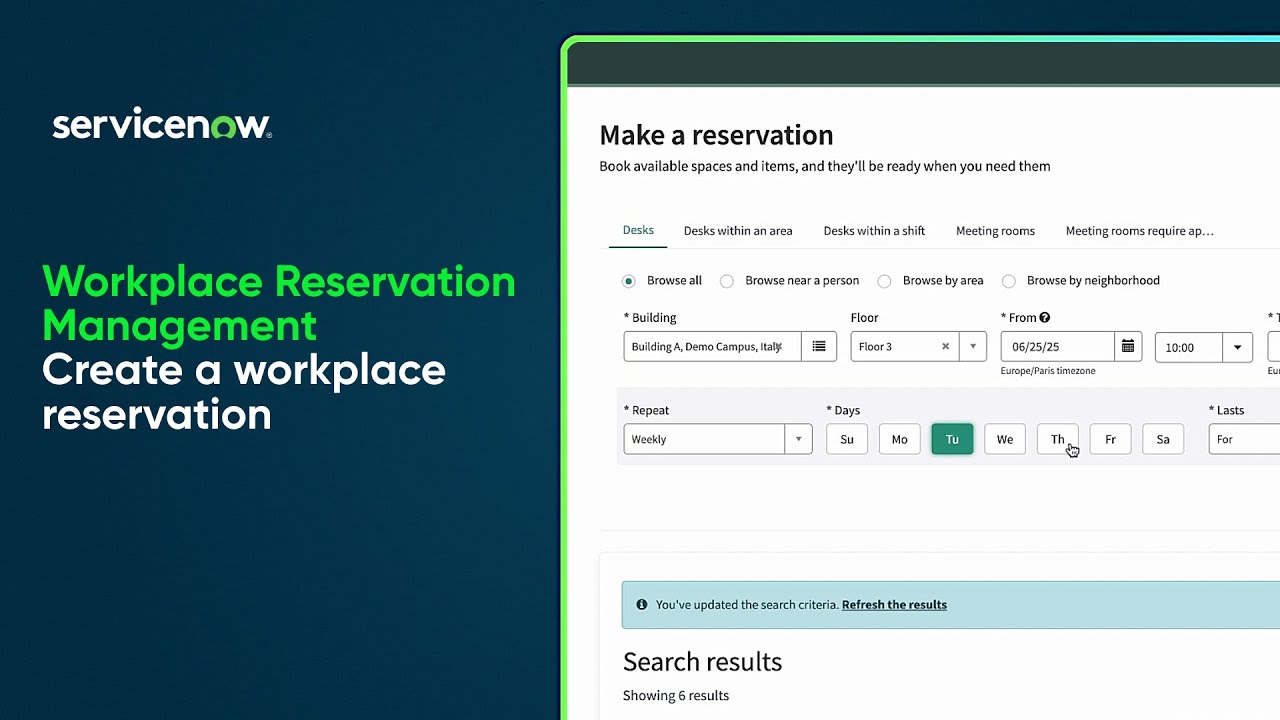 Workplace Reservation Management | Create a workplace reservation