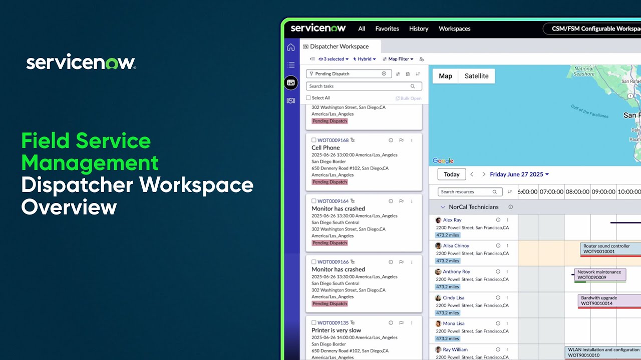 Field Service Management | Dispatcher Workspace Overview