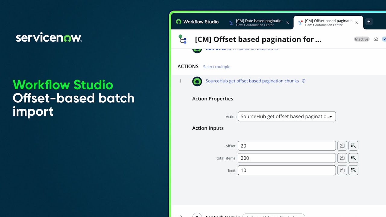 Workflow Studio | Offset-based batch import