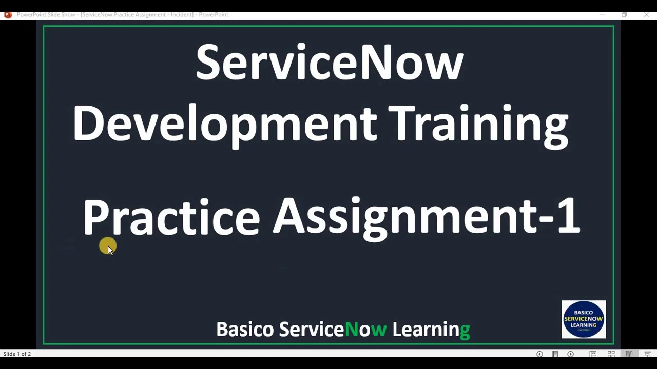 Free ServiceNow Training - Practice Assignment #1