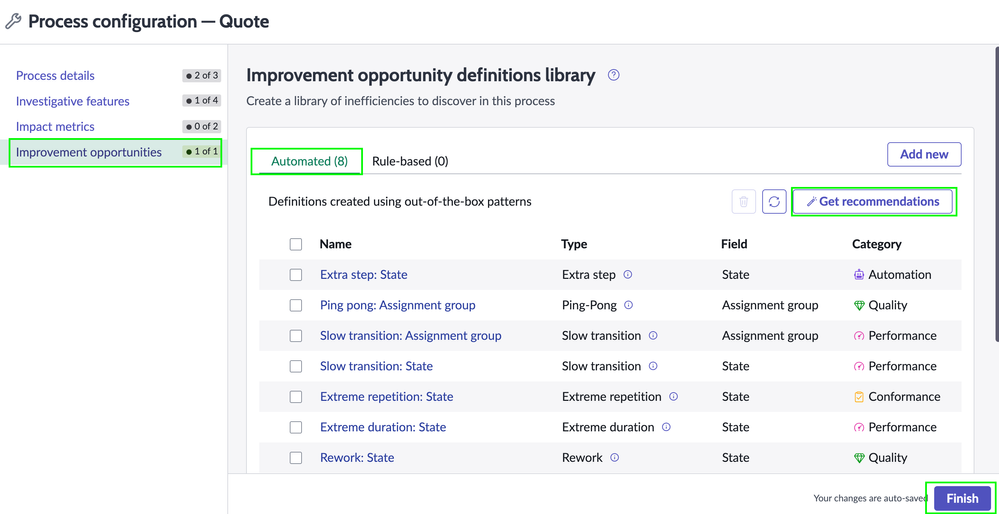 ServiceNow Process Mining for Sales Order Mgt. (lead-to-cash)