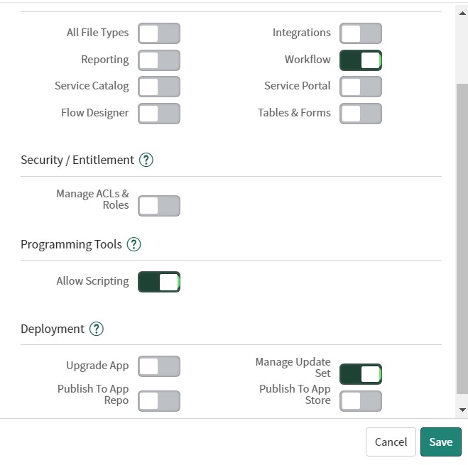 Grant non admin developers limited application and update set access