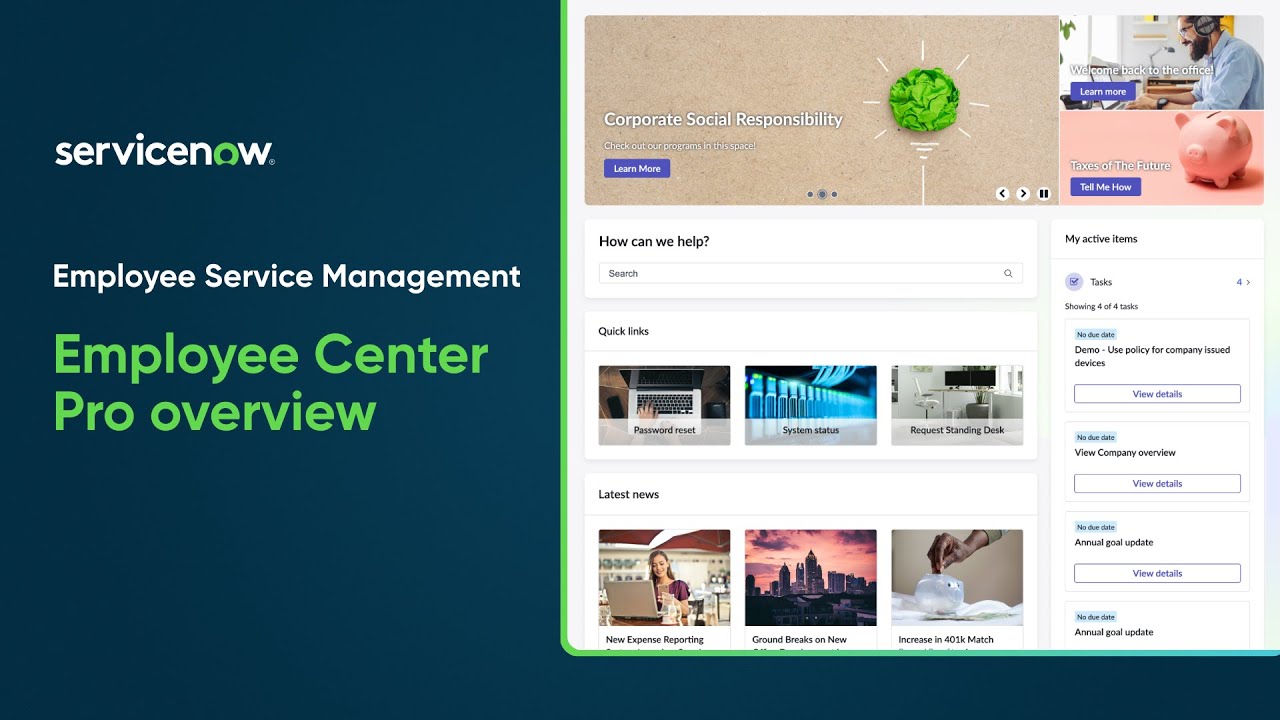 Employee Service Management | Employee Center Pro Overview