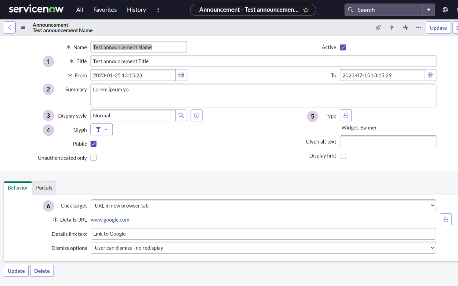 Custom Corner: Service Portal Announcements