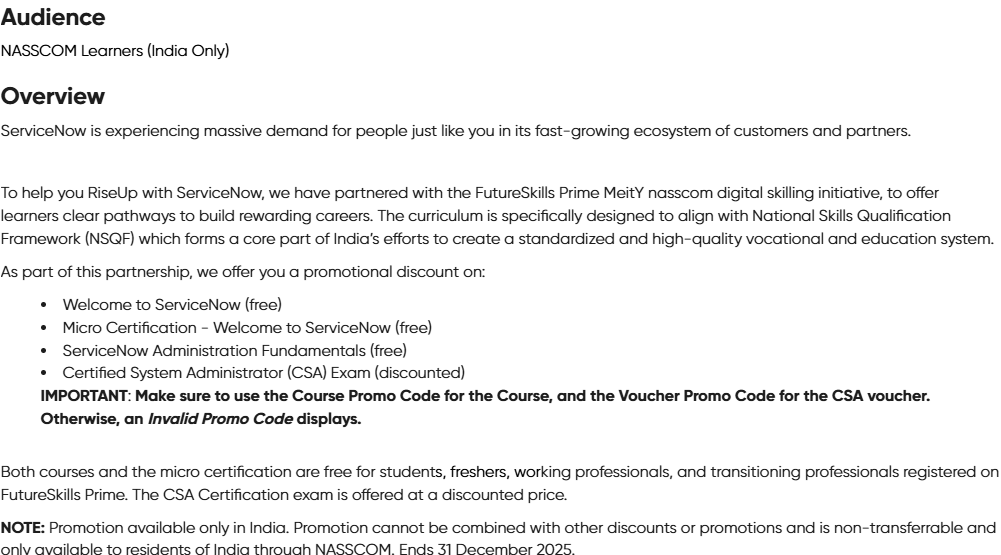 📚 Free ServiceNow Learning Path + CSA Exam Discount (🇮🇳 India Exclusive)